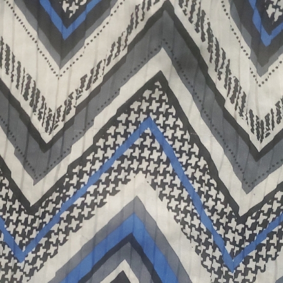 Camille La Vie Chevron Blouse in Black, Blue, and White - Picture 7 of 9